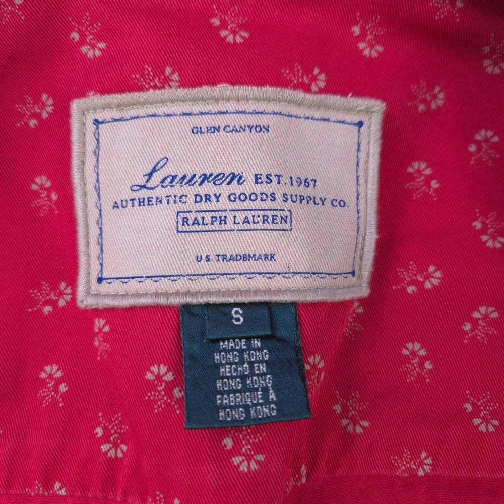 Lauren Ralph Lauren Denim Jacket Womens Small Red‎ Floral Button Jean Trucker - Picture 7 of 11